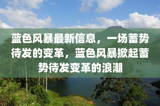 藍色風暴最新信息，一場蓄勢待發(fā)的變革，藍色風暴掀起蓄勢待發(fā)變革的浪潮山東水清源環(huán)保科技有限公司