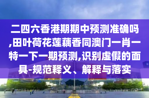二四六香港期期中預(yù)測(cè)準(zhǔn)確嗎,田葉荷花蓮藕香同澳門一肖一特一下一期預(yù)測(cè),識(shí)別虛假的面具-規(guī)范釋義、解釋與落實(shí)